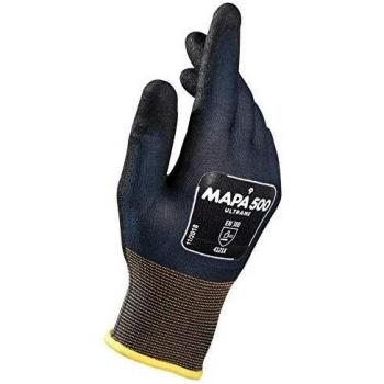 MAPAÑO® Profesional Ultrane Grip and Proof Talla 7 Guantes - Grande, Azul Oscuro/Negro