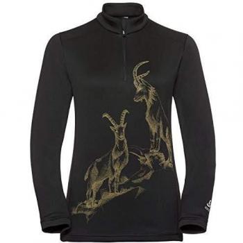 Odlo Midlayer 1/2 Zip Matterhorn Suéter pulóver, Mujer, Negro, Extra-Large