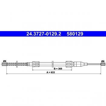 Cable de freno de mano ATE 24.3727-0129.2