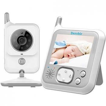 Vigilabebés Inalambrico Bebé Monitor Inteligente con Cámara Audio Pantalla LCD de 3.2 Monitoreo deTemperatura VOX Auto Wake-up luz nocturn Visión Nocturna Intercomunicador Canción de Cuna