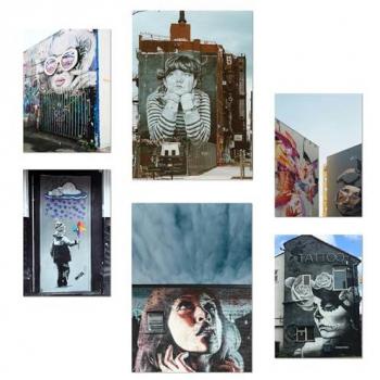 Set de 6 Pósters de Grafiti Urbano para Decoración de Paredes A3 y A4 Sin Marco