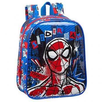 safta 612043232 Mochila Guardería Niña Adaptable Carro Spiderman, Color Azul