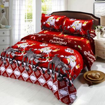 Anself - Juego Ropa de Cama 4 Piezas de Navidad,Algodón