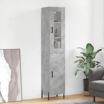 Armario de hormigón gris 34,5x34x180 cm madera multicapa vidaXL