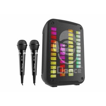 Karaoke Portátil iDance 35 cm con 2 Micrófonos Inalámbricos, Altavoz Bluetooth, Batería de Larga Duración y Luces LED de Discoteca