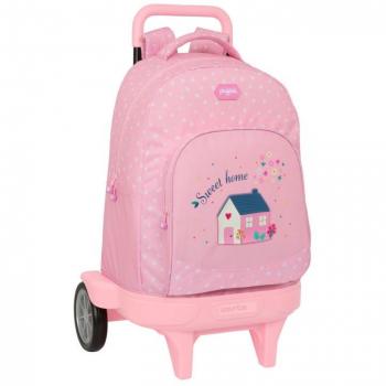 Mochila Escolar + Carro Compact Evol Ext GlowLab Kids Sweet Home 22x33x45 Cms