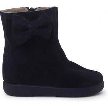 Botas de niña de serraje con lazo lateral grande