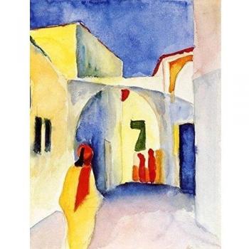 Legendarte - Cuadro Lienzo, Impresión Digital - Vista De Un Callejón En Túnez - August Macke - Decoración Pared cm. 60x80