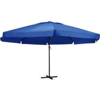 vidaXL Garden Parasol with Aluminium Pole 500 cm Azure Blue