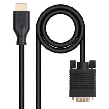 Cable conversor VGA a HDMI macho-macho 1.8m negro 1920x1080@60Hz Plug and Play Nanocable 10.15.4602