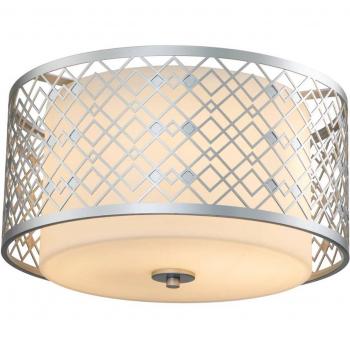 Plafón de techo Elstead Ziggy Medium, cilíndrico, 2 luces, lacado en plata
