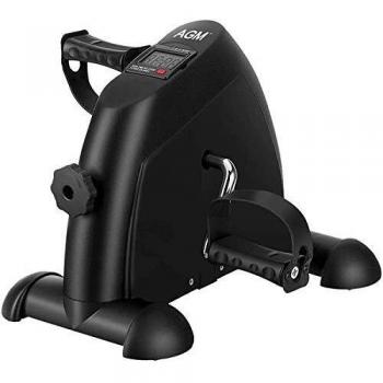 AGM Pedales Estaticos, Mini Bicicleta Estáticas, Ejercitador de Pedales, Máquinas de piernas para Entrenamiento de Brazos y Piernas Aparatos de Pedales, LCD Pantalla y Resistencia Ajustable