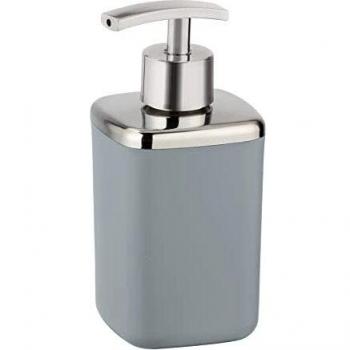 WENKO Dosificador de jabón Barcelona gris - Dispensador de jabón líquido, absolutamente irrompible Capacidad: 0.37 l, Plástico