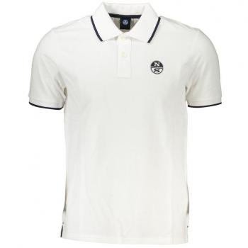 North Sails Men's White Cotton Polo Shirt - Size M, Short Sleeve with Contrast Details