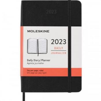 Agenda 2023 Moleskine Diaria 12 Meses Tapa Blanda Negra Pocket