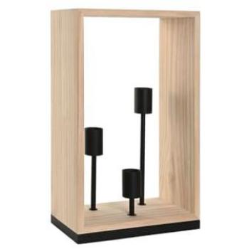 Lámpara de mesa Home ESPRIT Marrón Negro Natural Madera Hierro Pino 50 W 220 V 30 x 16 x 50 cm