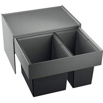 BLANCO Select 60/2 Bote de Basura, Recolectores de Residuos, Metal, Negro, 60 cm Unterschrank - Ohne Organisationsschublade