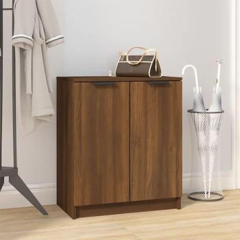 Zapatero de madera contrachapada marrón roble 59x35x70 cm