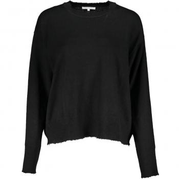 Patrizia Pepe Elegant Long Sleeved Crew Neck Sweater - M, Round-neck Knitwear, female, Black, Size: M