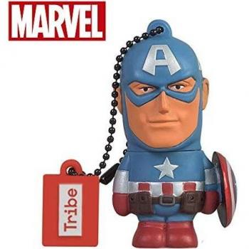 Llave USB 8 GB Captain America - Memoria Flash Drive 2.0 Original Marvel Avengers, Tribe FD016401