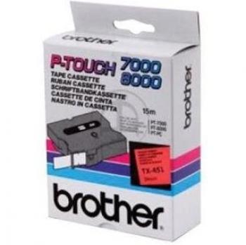 BROTHER Cinta laminada Rojo / negro 24 mm