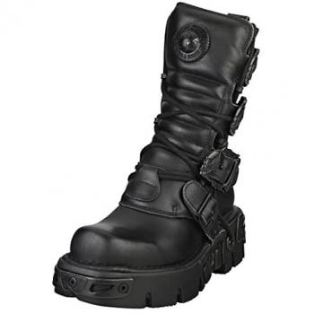 New Rock Unisex Black Mid-Calf Lace-Up Boots M-391-S18 EU 46