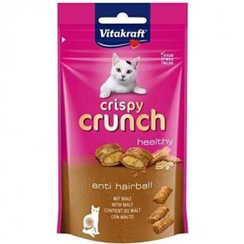 Vitakraft - Crispy Crunch anti hairball con malta, Snacks para Gatos Crujientes. Anti Bolas de Pelo - 60 g