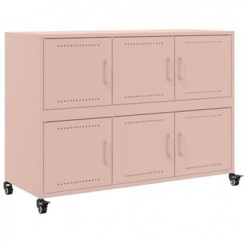 Aparador de acero rosa 100,5x39x72 cm, Armario de Almacenamiento, aparador de Sala de Estar