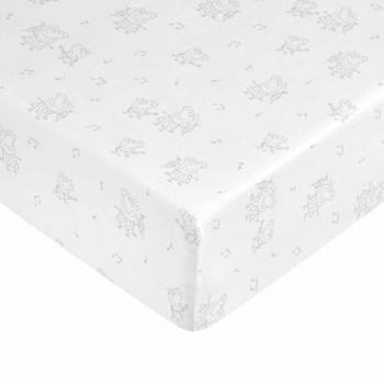 Bajera Peppa Pig Gris 100% Algodón para Cuna de 60x120 cm, bajera ajustable multicolor, bajera de algodón suave, bajera ajustable elástica, extrasuave, confortable y