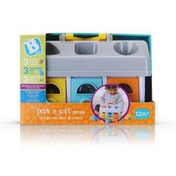 Maletín Garaje con Formas Encajables Juguetes bebe BLUE-BOX - Garaje de formas y bloques encajables, incluye diferentes formas geométricas, colores vibrantes, fabricado en material seguro para bebés, fomenta