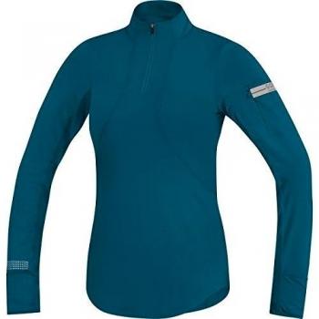 Gore Running Wear Air Zip - Camiseta manga larga para mujer, color azul, talla XL