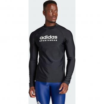 Playera de Natación Adidas de Manga Larga para Hombre - Rash Guard Negro