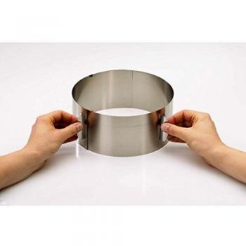 Anillo para Tarta Ajustable XXL de Acero Inoxidable Gefu, Altura 10 cm, Hitzebestable hasta 300°C