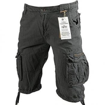Alpha Industries Jet Shorts - Cargo Shorts, Grey, Men's Size W 33