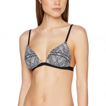 O'NEILL Bikini para Mujer Molded Triangle Top Bikini, Negro AOP W/Blanco, 42C