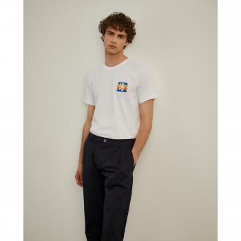 Camiseta de hombre Lion of Porches blanca con estampado de manga corta