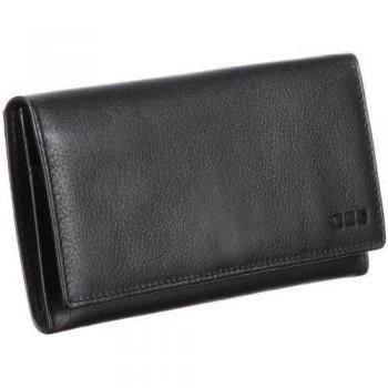 M-Collection Damenbörse - Monedero de Cuero Mujer, Color Negro, Talla 18x10x2 cm