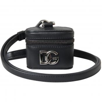 Dolce & Gabbana Black DG Logo Leather Airpods Case