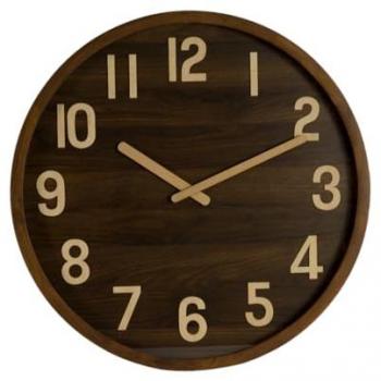 Reloj de Pared Borgoña en Madera Oscura 60x60x5 cm con Movimiento Continuo