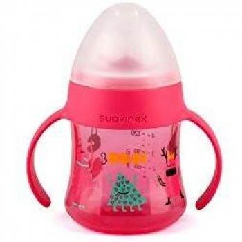 Suavinex 303613 - Biberón con asas antiderrame 150 ml, color rosa