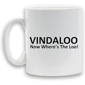¿DÓNDE ESTÁ AHORA - VINDALOO EL BAÑO? Taza de cerámica diseño de 11 oz de regalo de la novedad de café té envase de bebidas