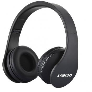 LOBKIN Auriculares de Diadema Bluetooth Inalámbrico con Micrófono y manos libres integrado. Plegables, y compatibles con todos los dispositivos bluetooth