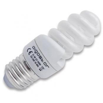 Aigostar 120542 - Bombilla de bajo consumo T2 Spiral de 5W, rosca grande y luz cálida, A, 230V, E27