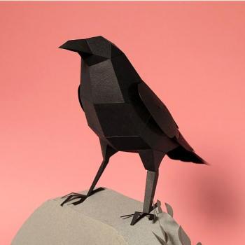 Figura de papel 3D Cuervo Plegable para Montar