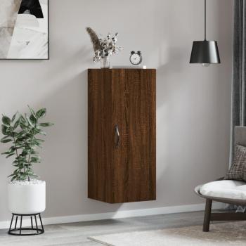 Mueble de pared de madera multicapa en color roble marrón, dimensiones 34,5x34x90 cm