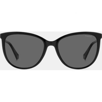 Polaroid Women's Oval Shaped Sunglasses PLD 4138/S Black with Polarized Lenses