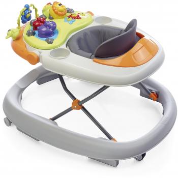 Chicco Andador Interactivo Gris con Centro de Actividades, Juguete para Primeros Pasos con Arco 3D, Luces y Sonidos, Ajustable en Altura, Ayuda para Caminar, Juegos Educativos
