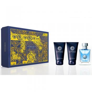 Versace Pour Homme Fragrance and Grooming Set: Eau de Toilette 50 ml, Aftershave Balm 50 ml, Hair & Body Shampoo 50 ml