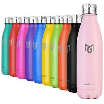 MIKAMEE Botella de Agua Acero Inoxidable 350/500/650/750ml | Aislamiento de Vacío de Doble Pared airBottle | sin bpa Botella termica | Mantiene 24h frías/12h Calientes | para Niños, Deporte, Oficina