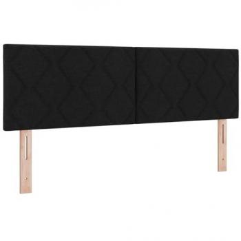 Cabecera LED Ajustable Negra 144 cm Tela Diseño Bloques de Diamante